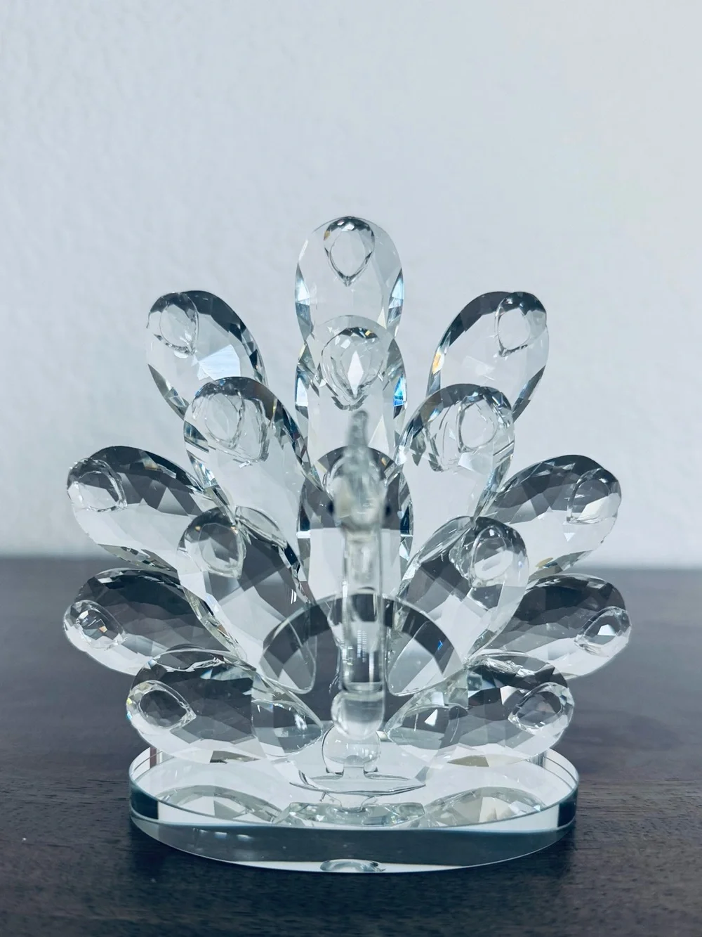 Crystal Glass Peacock Figurine